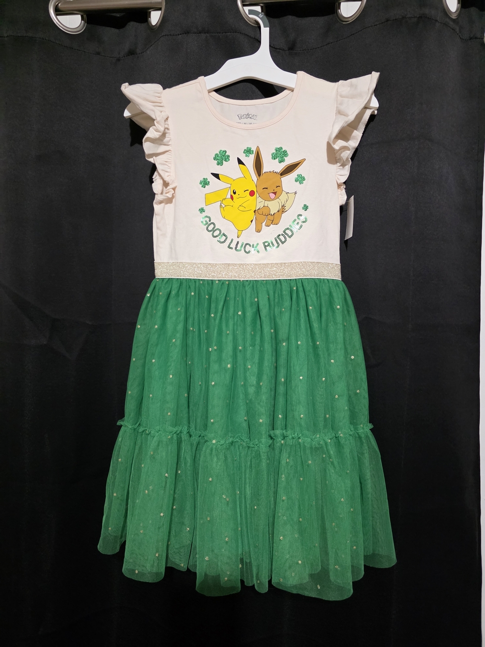 Pokemon Cream and Green 'Good Luck Buddies' Girls Dress